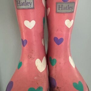 Hatley Pink Heart Rain Boots